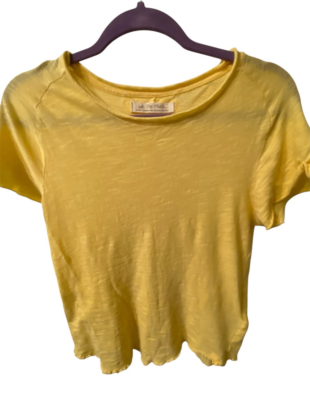 We The Free Yellow Crewneck Short Sleeve Tee